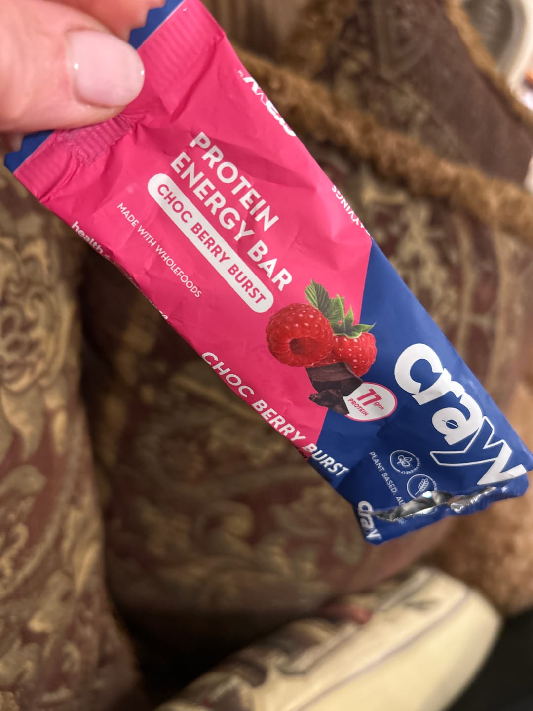 Customer photo review of Choc Berry Burst Protein Bar