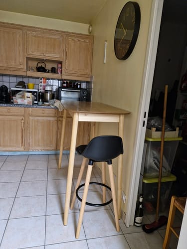 Customer photo review of TRADITION - Table de bar en pin massif coloris naturel