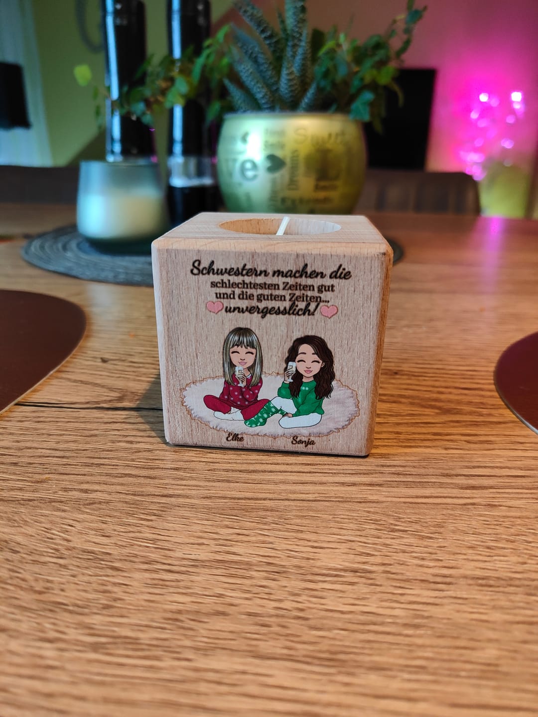 Customer photo review of Herzensmenschen - Personalisierter Kerzenwürfel