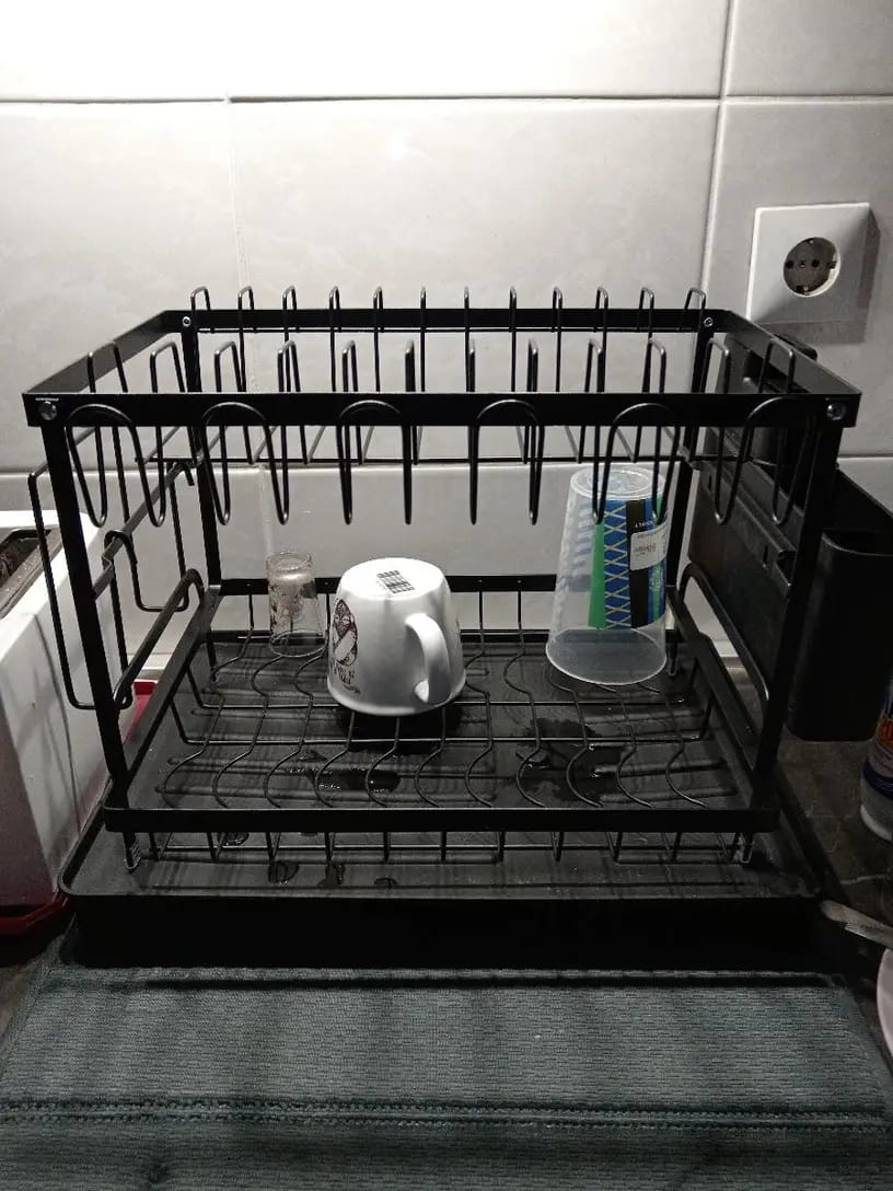 Customer photo review of 2 Tier Stainless Steel Dish Rack Malta with Drainboard