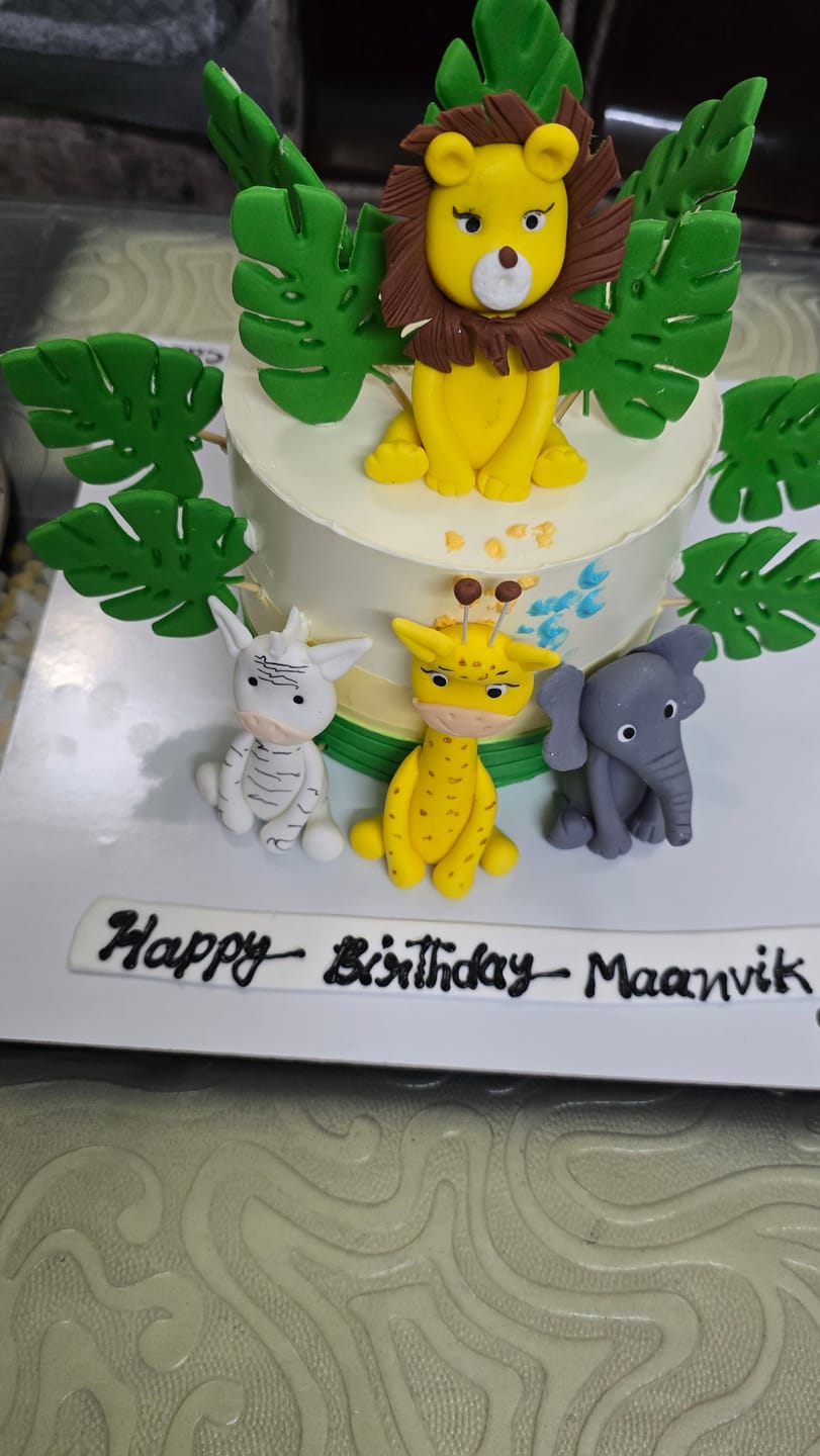 Customer photo review of Animal Party Birthday Cake