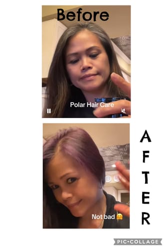 Customer photo review of Instant Dye Shampoo