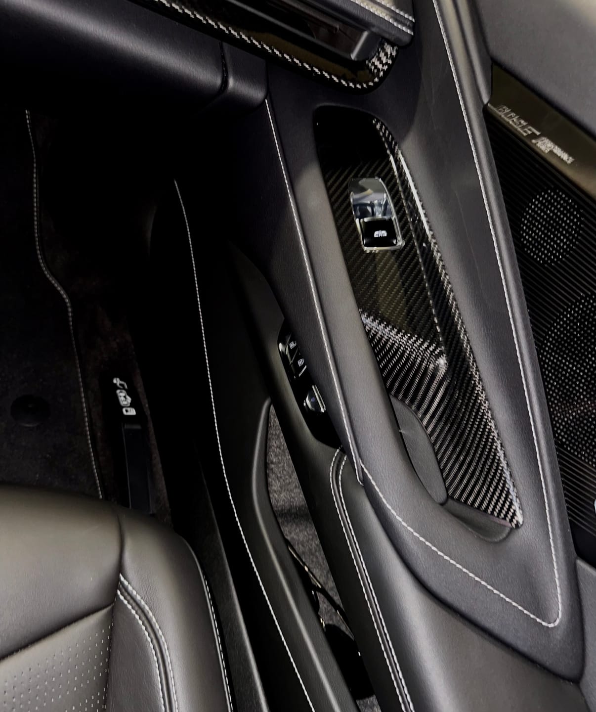Customer photo review of C8 Corvette 2020+ Real Carbon Fiber Window Switch Trim Cover