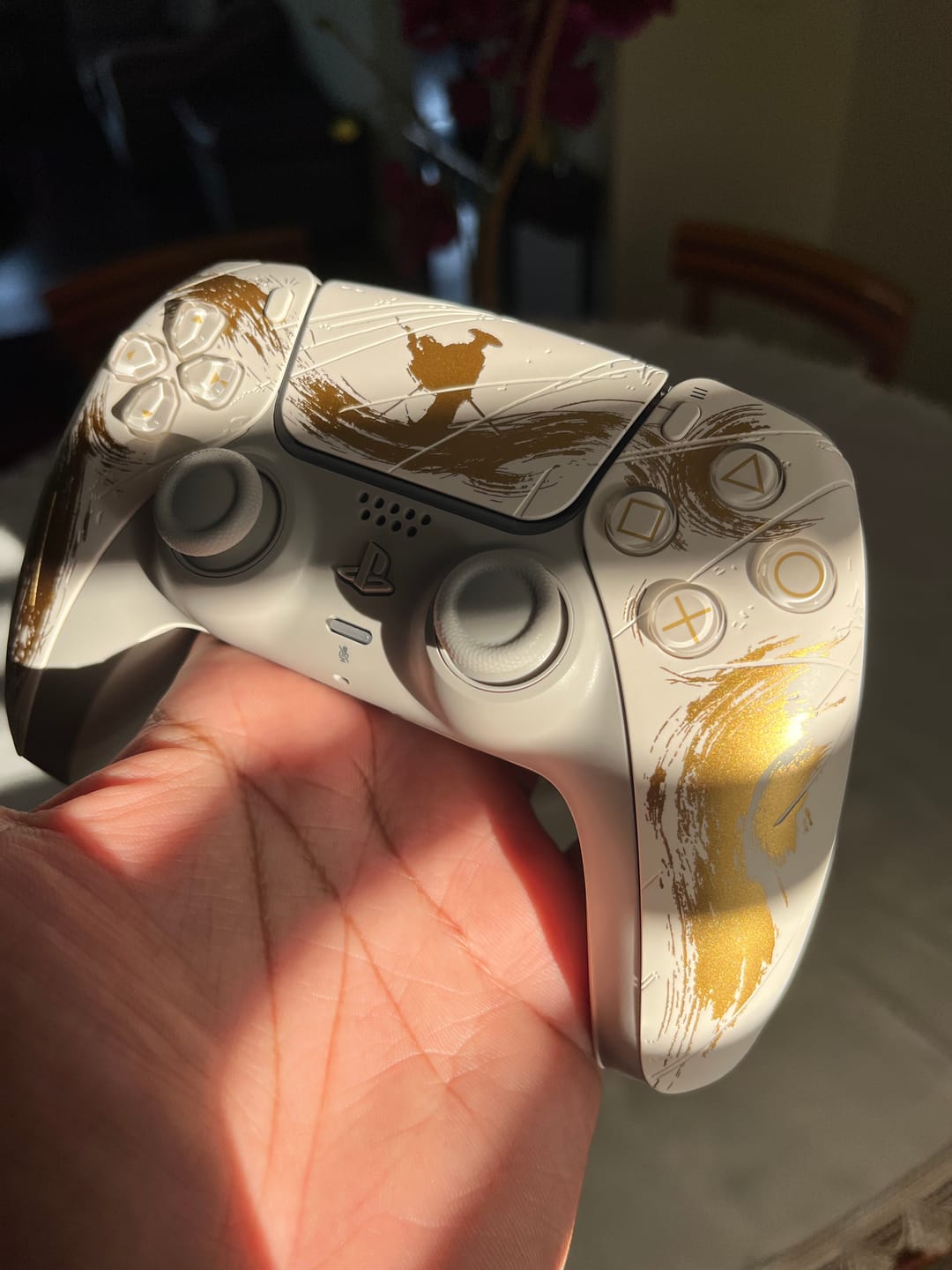 Customer photo review of PlayStation 5 (PS5) DualSense Wireless Controller - Ghost of Yotei Gold Limited Edition