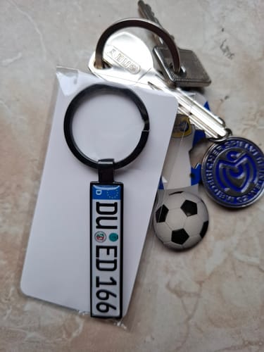 Customer photo review of Kennzeichen Schlüsselanhänger Mini Nummernschild Metall