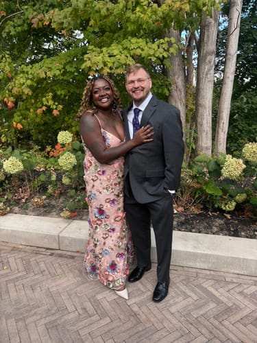 Customer photo review of Lauren Gown in Blush by Mac Duggal - RENTAL