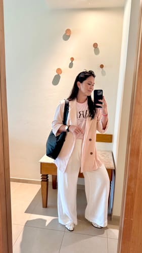 Priscila Y. review of Blazer Sândalo Rosa Claro image 1 out of 5