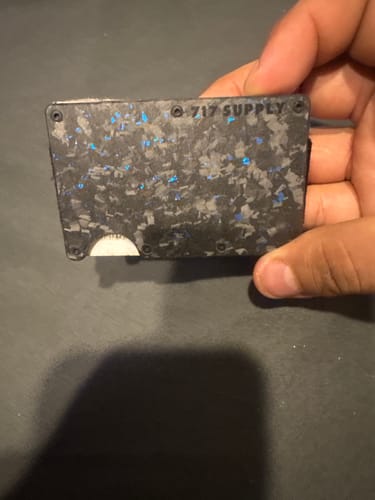Customer photo review of 717 Supply Forged Carbon Wallet - Black & Blue