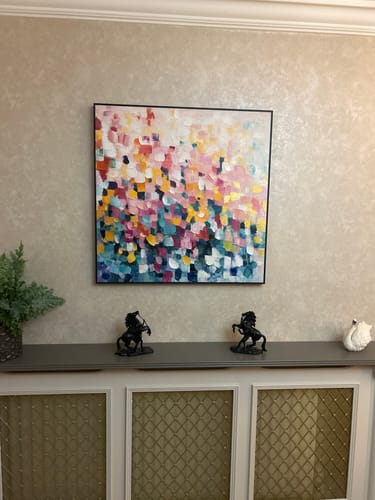 Customer photo review of Colorful Abstract Textured Painting Canvas #AT014