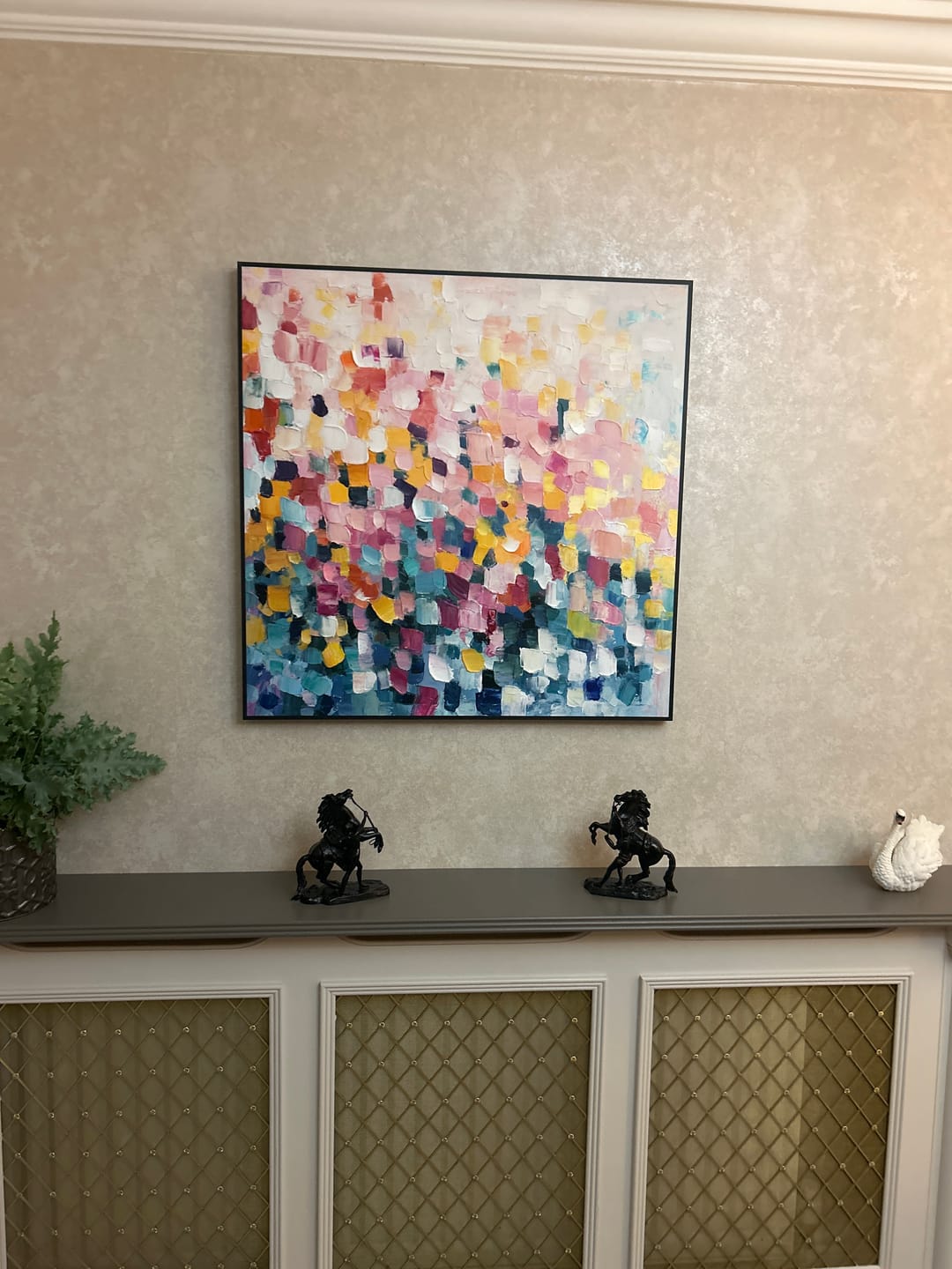 Customer photo review of Colorful Abstract Textured Painting Canvas #AT014