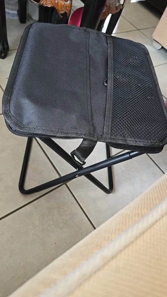 Customer photo review of Foldable Camping Stool – Lightweight, Portable & Durable with Carry Bag for Travel