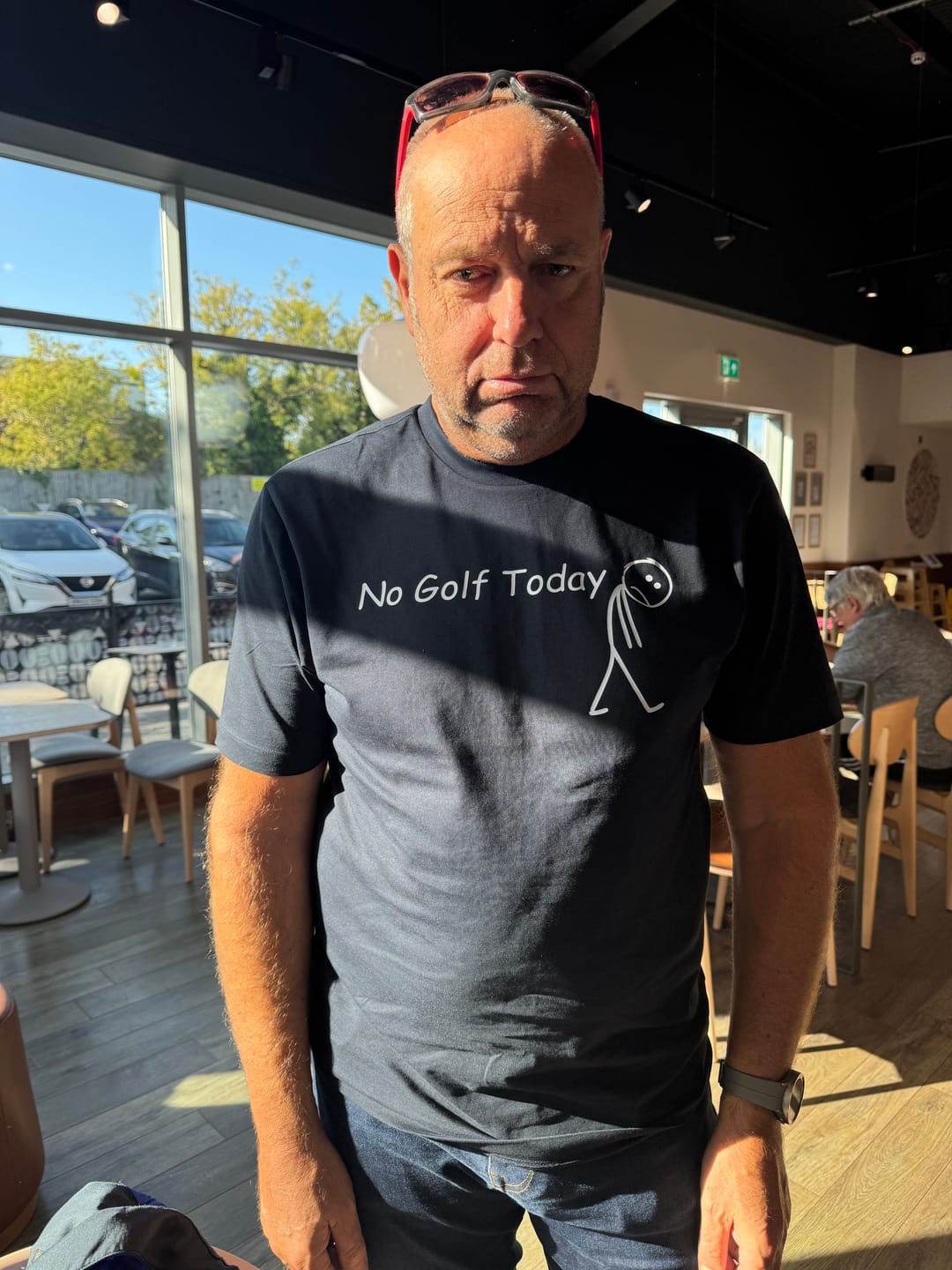 Customer photo review of No Golf Today T Shirt