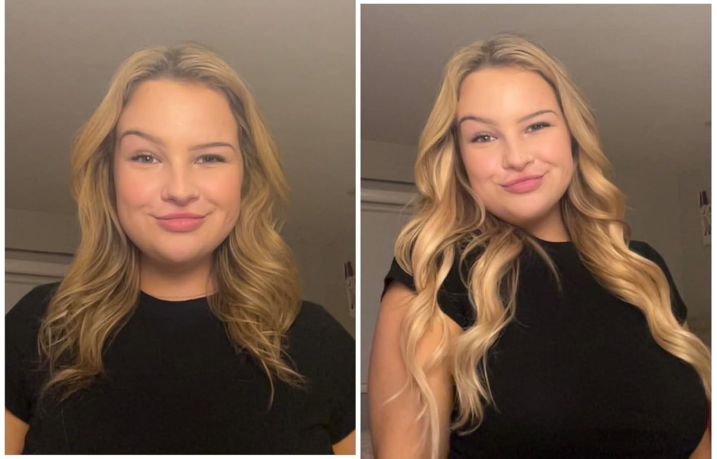 Customer photo review of Tape in Extensions Human Hair Extensions Remy Tape ins Lightest Blonde #60
