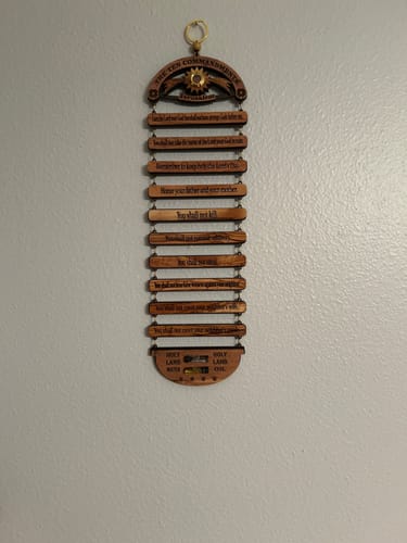 Customer photo review of NEW* Ten Commandments from the Holy Land Wall Hanging