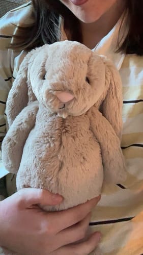 Customer photo review of Bashful Beige Bunny Original | Jellycat