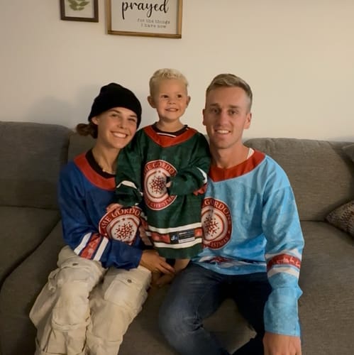 Customer photo review of Family Christmas Custom Hockey Jersey