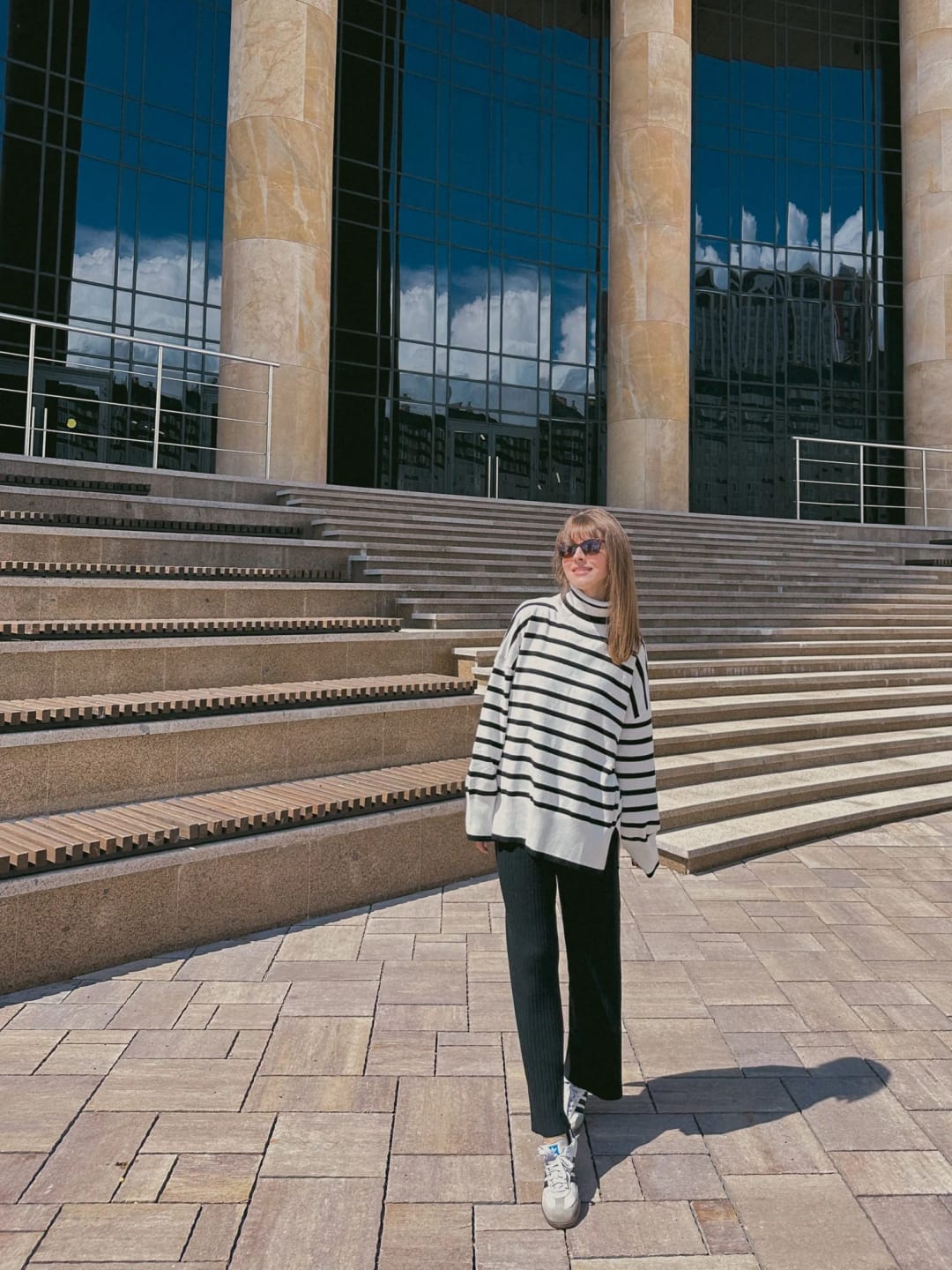 Customer photo review of Gisela Striped Turtleneck Sweater