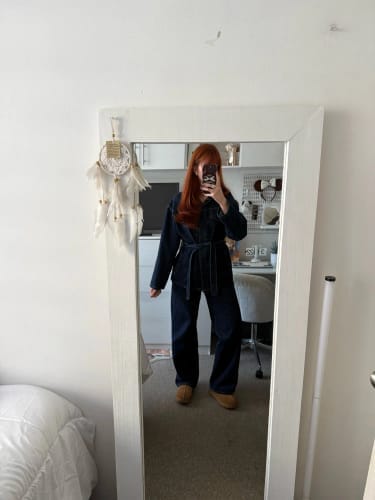 Customer photo review of Suzette Belted Denim Set