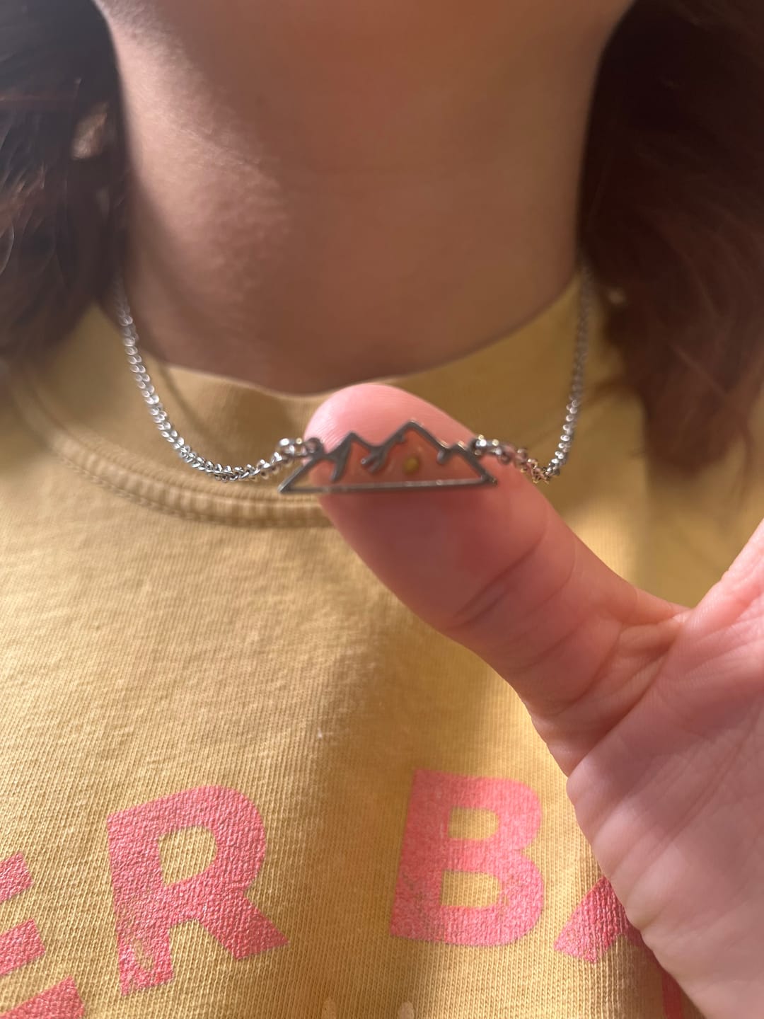 Customer photo review of Stainless Steel Mountain Mustard Seed Necklace