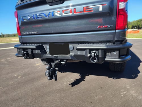Customer photo review of Rough Country 51219 Rear Bumper | Tubular | Chevy Silverado 1500 2WD/4WD (2019-2025)