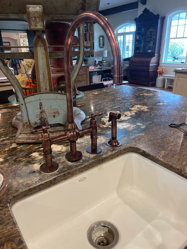 Customer photo review of Dark Copper Kitchen Faucet #VFK054