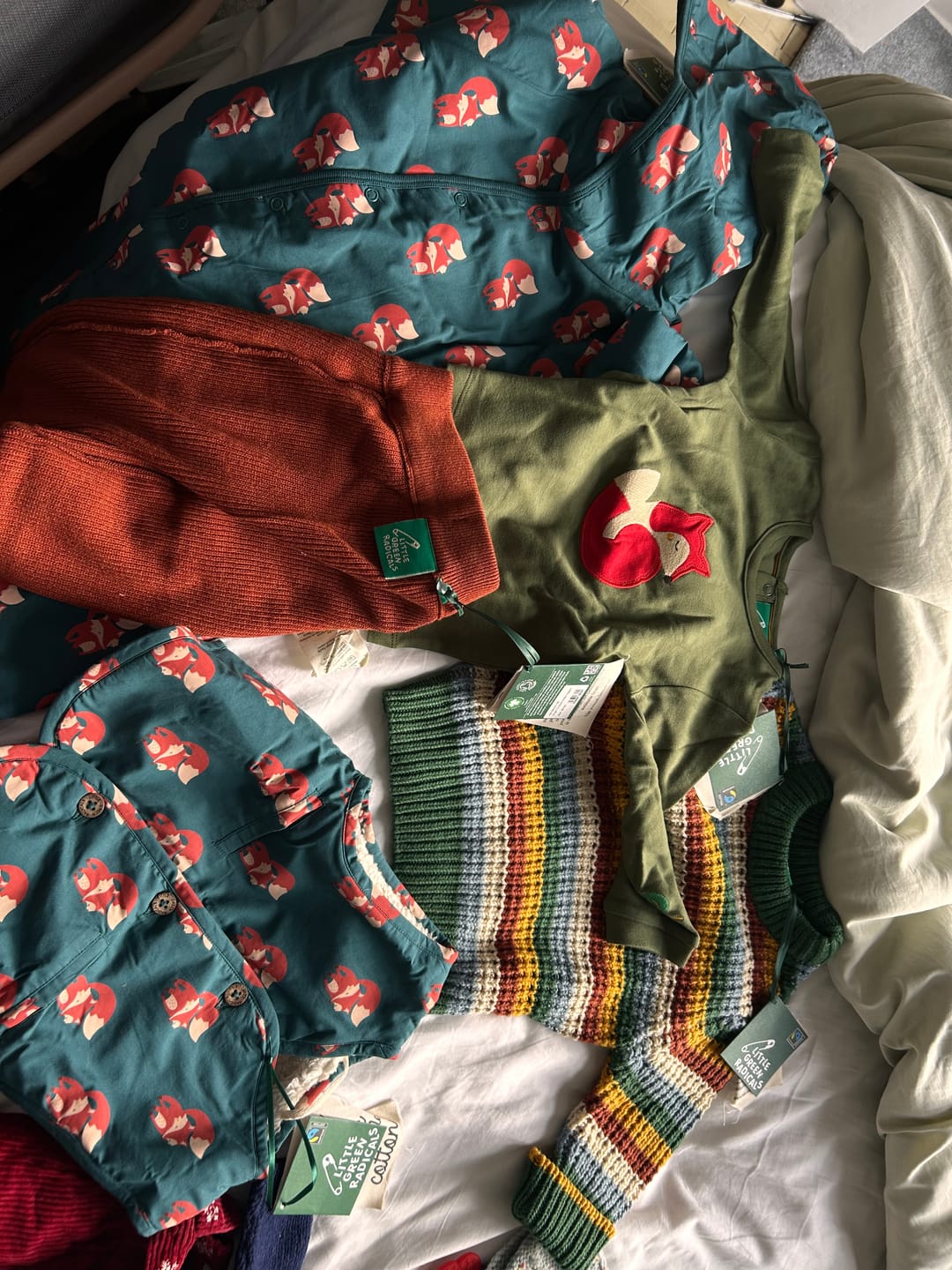 Customer photo review of Rainbow Waffle Snuggly Knitted Jumper