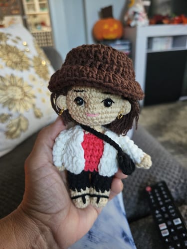 Customer photo review of Dolly® Personalized Crochet Doll with Photo Card