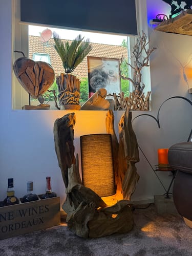 Customer photo review of Tisch Wurzellampe BION Höhe 70 cm | Lampenschirm Schwarz