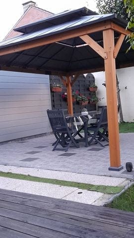 Customer photo review of Zedernholz Gazebo RIMO - 390cm x 450cm