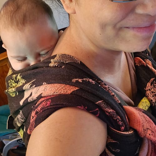 Customer photo review of It's Bats Sunset Woven Wrap by LennyLamb
