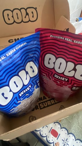 Customer photo review of BOLD WHEY MOUSSE DE MORANGO (450g)