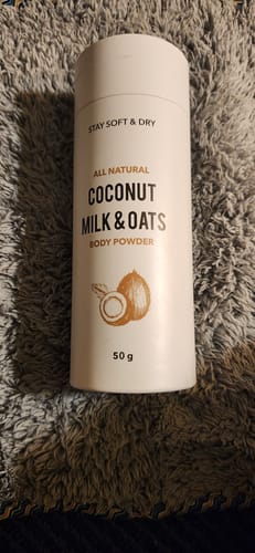 Customer photo review of Talc-Free Coconut Milk & Oats Body Powder