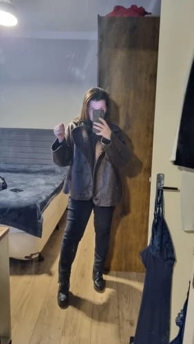 Customer photo review of Lilly Faux Leather Jacket
