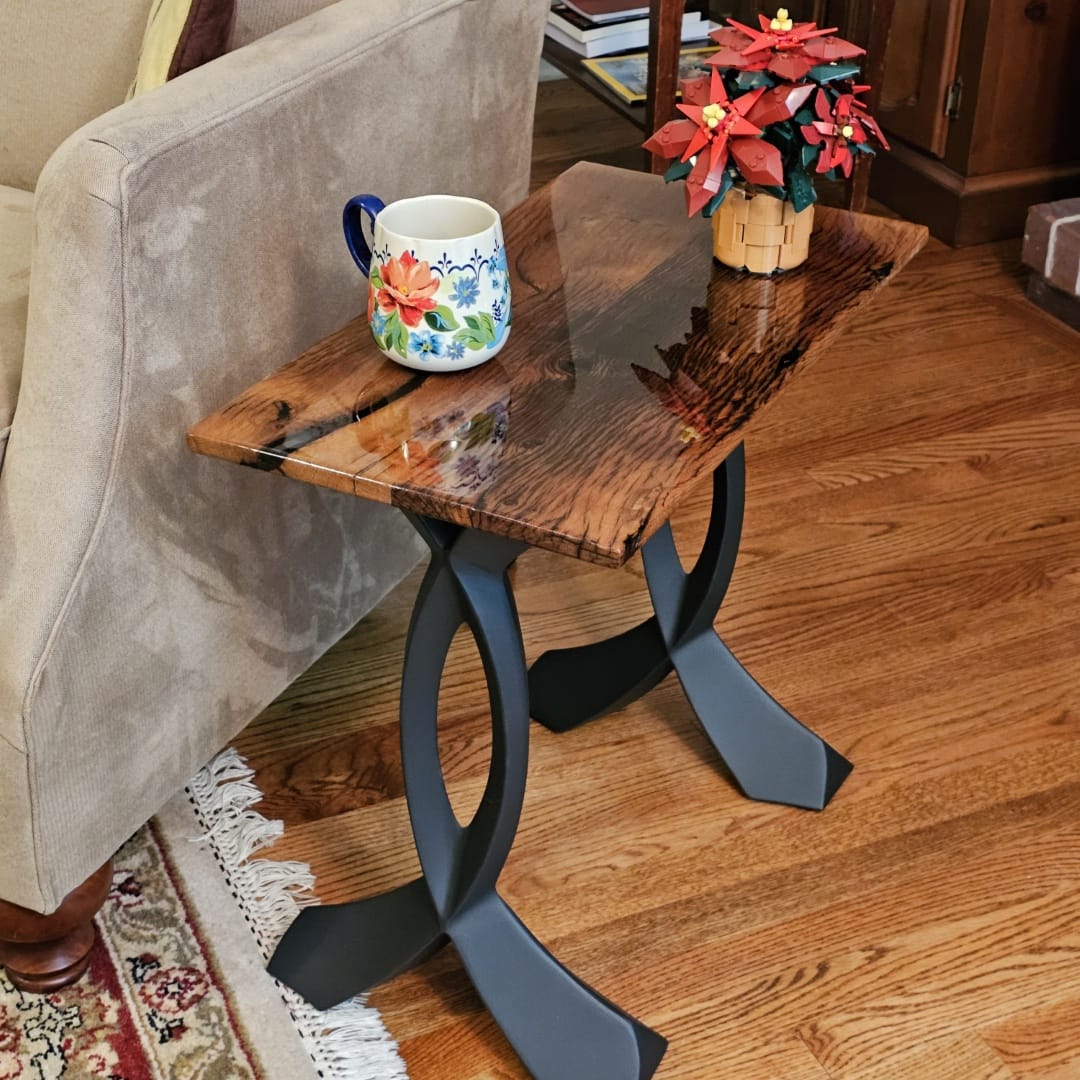 Customer photo review of End Table Legs 219 Curva 20H Mid-Century Modern Style