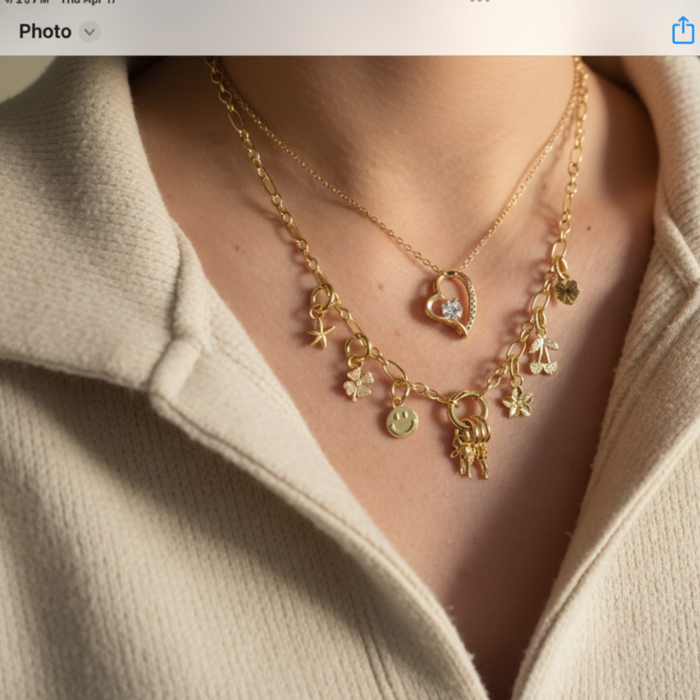 Customer photo review of (Almost Sold Out)"You'll Always Be My Little Girl" Necklace