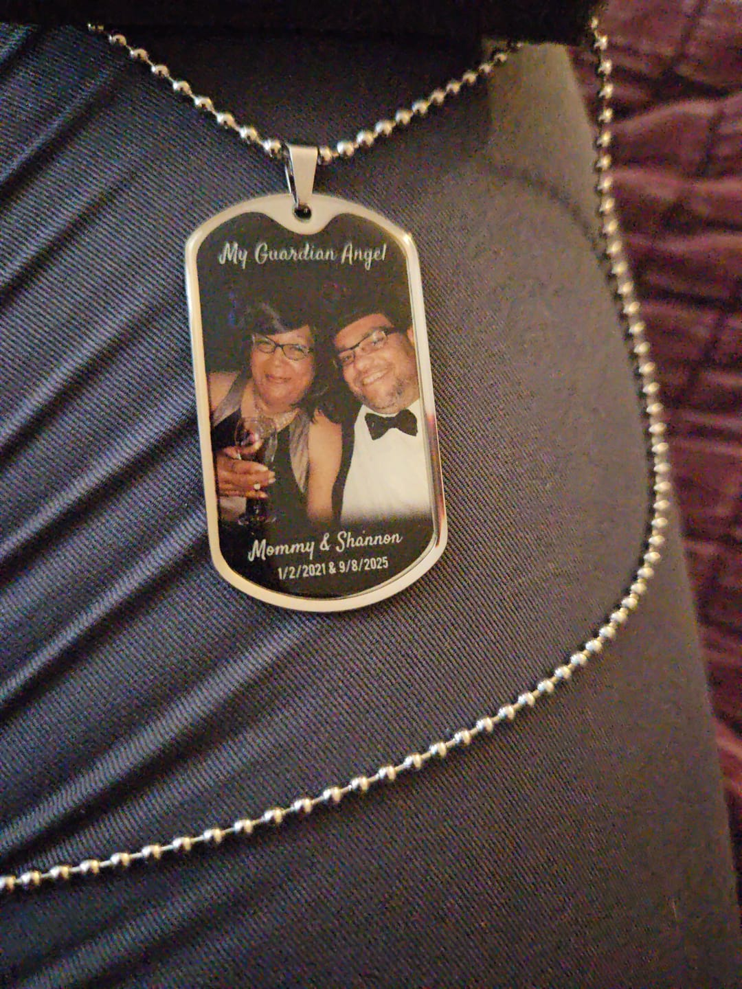 Customer photo review of Custom Name Dog-tag  Memorial Necklace Gift