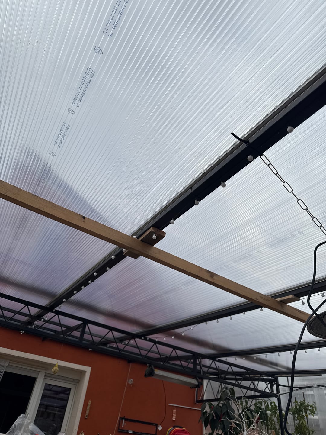 Customer photo review of Dachhaut Alu/Alu mit Polycarbonat Stegplatten 16mm X-Struktur klar