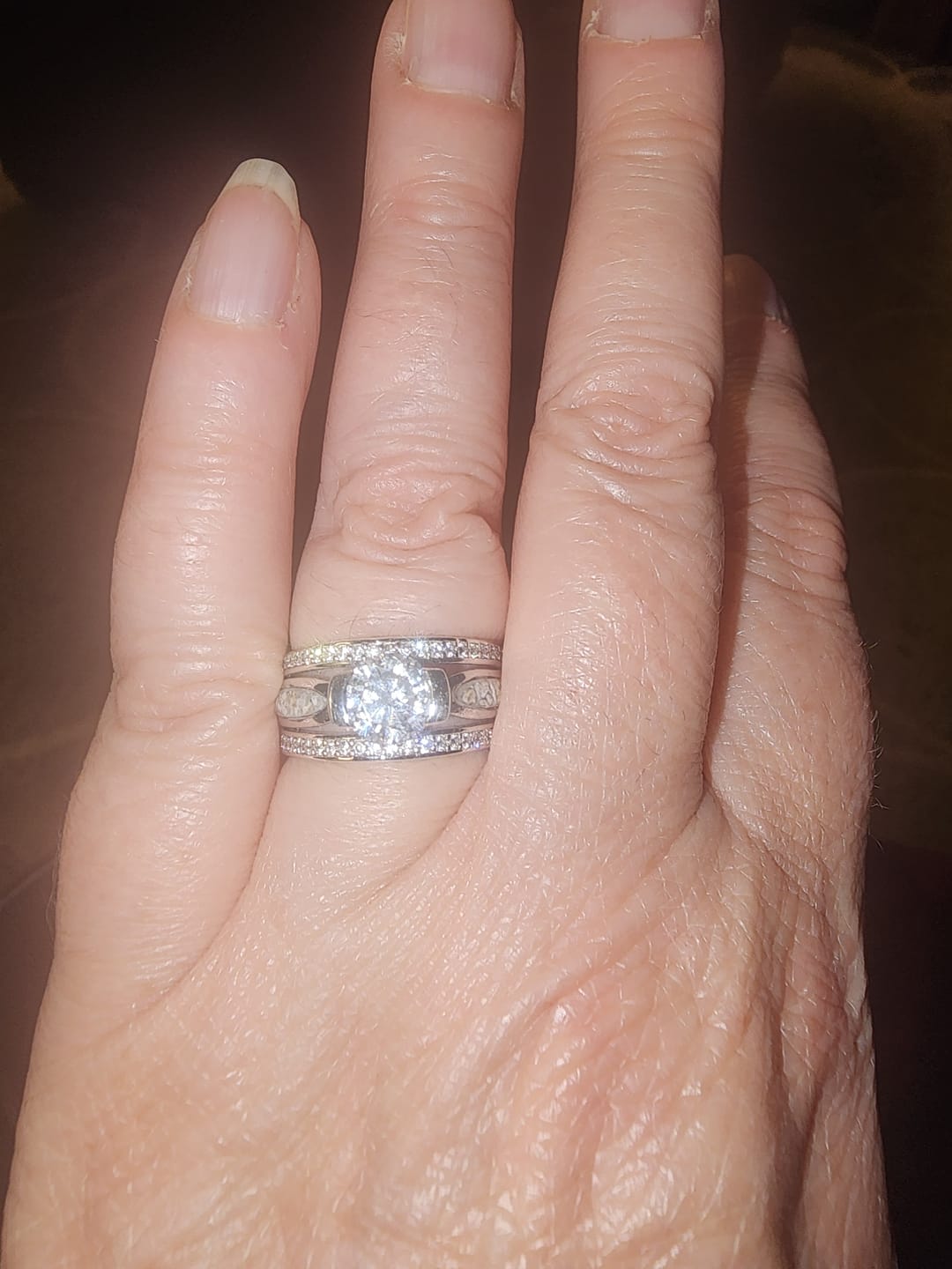 Customer photo review of Silver Ring with Gem and Cremation Ash