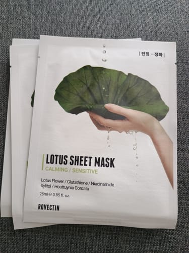 Customer photo review of Lotus Water Calming Sheet Mask