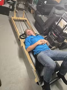 Customer photo review of Foldable Wooden Pilates Reformer