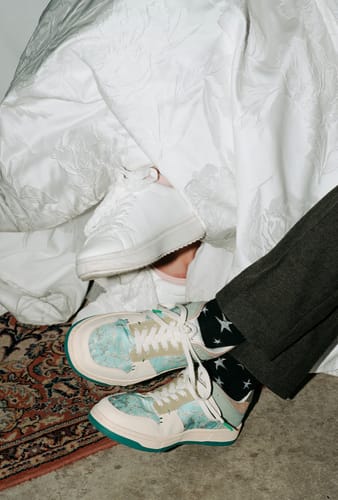 Customer photo review of Van Gogh Almond Blossoms inspired sneakers