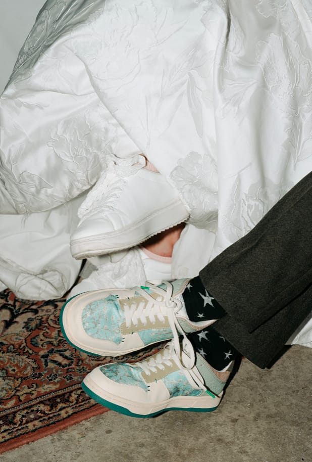 Customer photo review of Van Gogh Almond Blossoms inspired sneakers