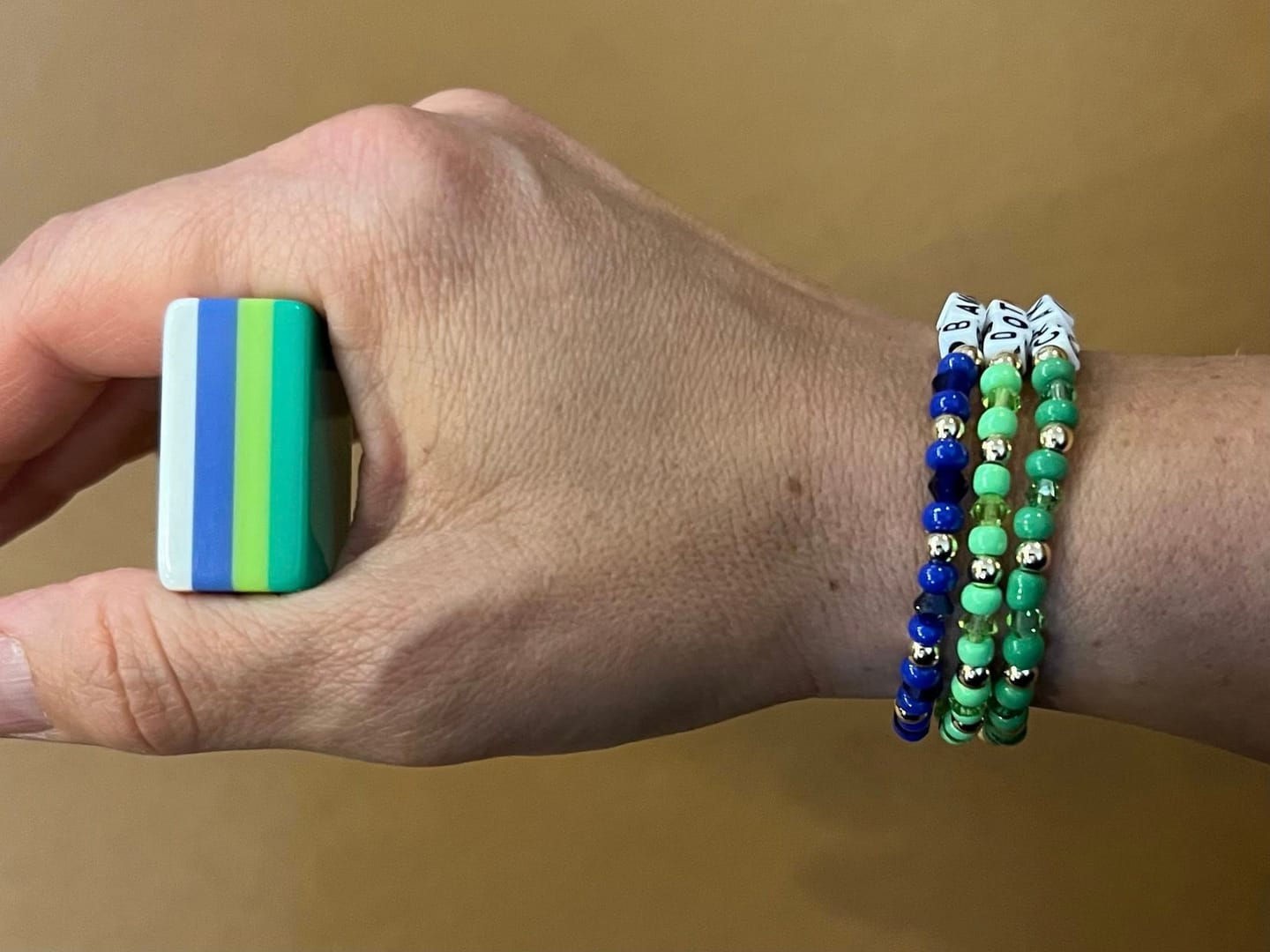 Customer photo review of Garden Tides Mahjong Bracelet Set