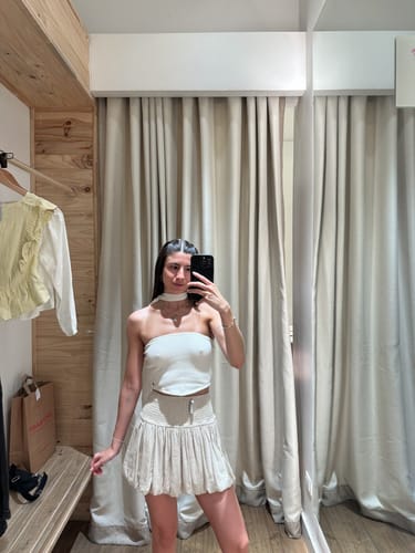 Customer photo review of Falda Globo Lino Ecru