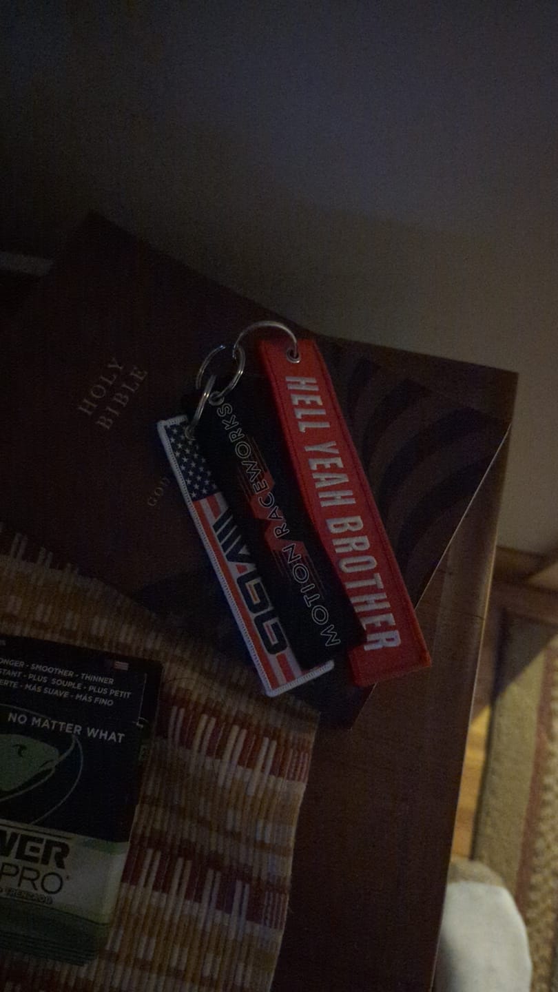 Customer photo review of Motion Raceworks Flying M Key Chain