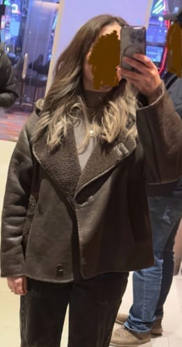 Customer photo review of Lilly Faux Leather Jacket