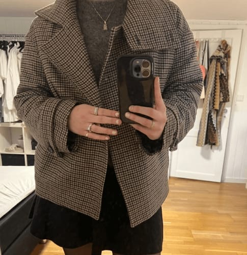 Customer photo review of Katrina Checked Wool Coat