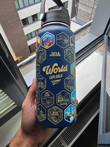 Customer photo review of World Explorer Bottle + Stickers