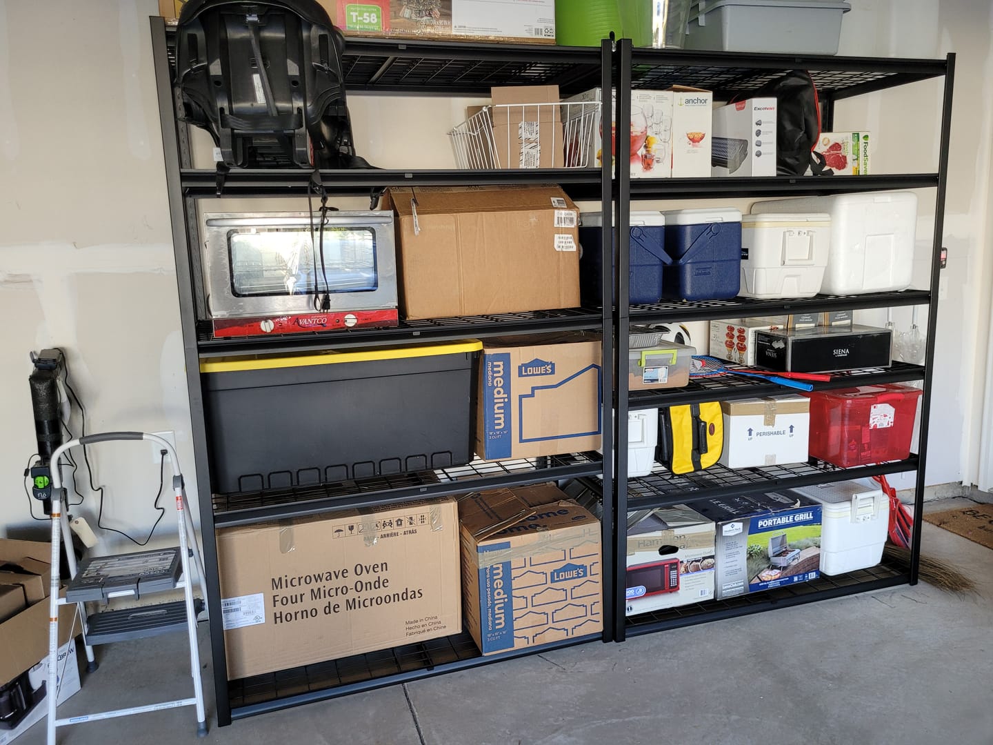 Customer photo review of REIBII 55.2"W x 26"D 6-Tier Storage Shelves For Garage, 3500LBS Adjustable Heavy Duty Shelving Units for Basement, Warehouse, Workshop