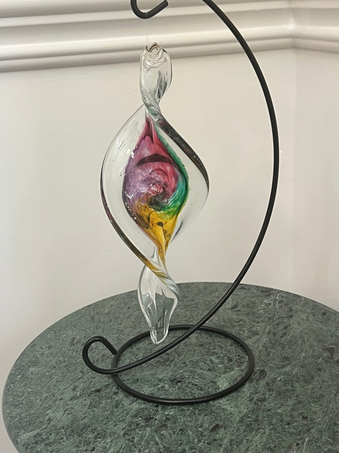 Customer photo review of Dichroic Spinner Suncatcher with Infused Cremains